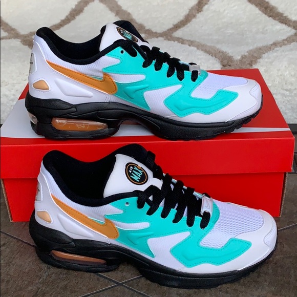 W NIKE AIR MAX2 LIGHT WHITE/AMBER RISE-AURORA GREE - Picture 2 of 16